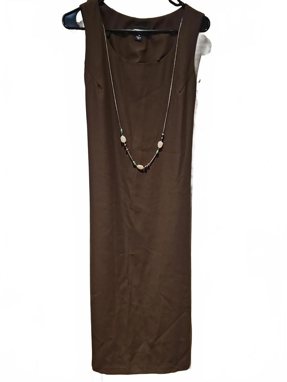 Vintage R & M Richards 10P Brown Long Maxi Sleeveless Statement Necklace NWT